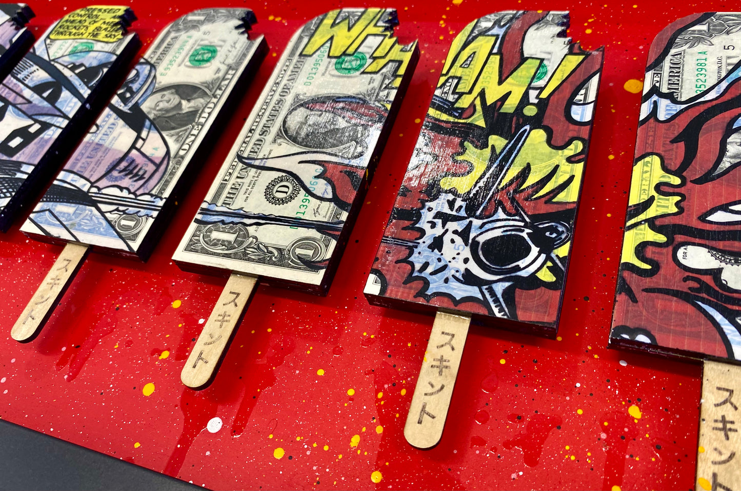 the FRIEZE frame - Whaaam Homage across 6 Lollies.