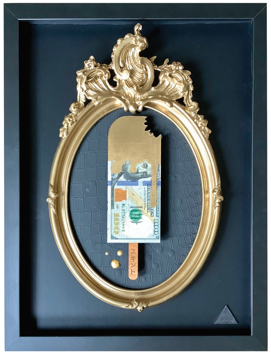 the RESERVED vault - The REAL $100 Dollar Bill. Oval Frame.