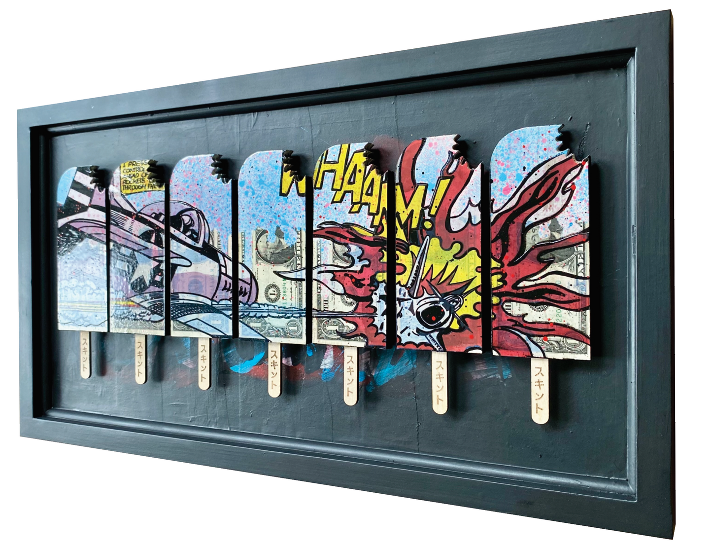 the FRIEZE framed - WHAAM!! Homage across 7 Lollies.