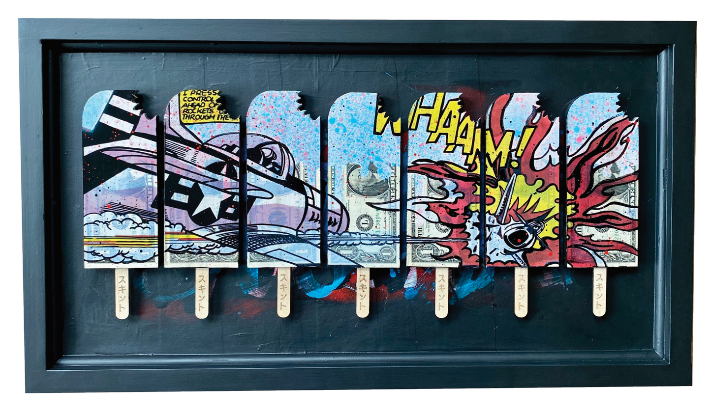 the FRIEZE framed - WHAAM!! Homage across 7 Lollies.
