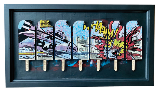 the FRIEZE framed - WHAAM!! Homage across 7 Lollies.